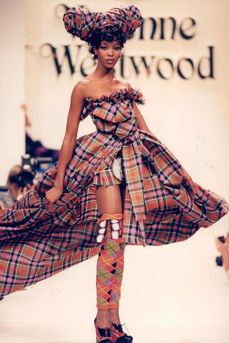 Naomi Campbell In Vivienne Westwood Tartan